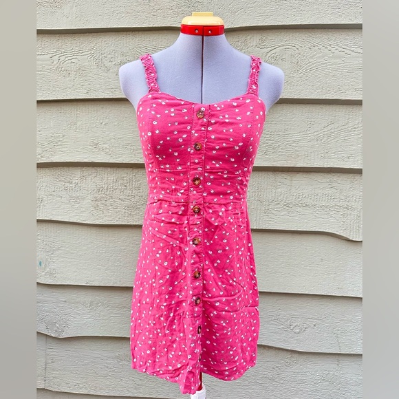 Hollister Dresses & Skirts - Hollister Floral Button Stretchy Mini Dress